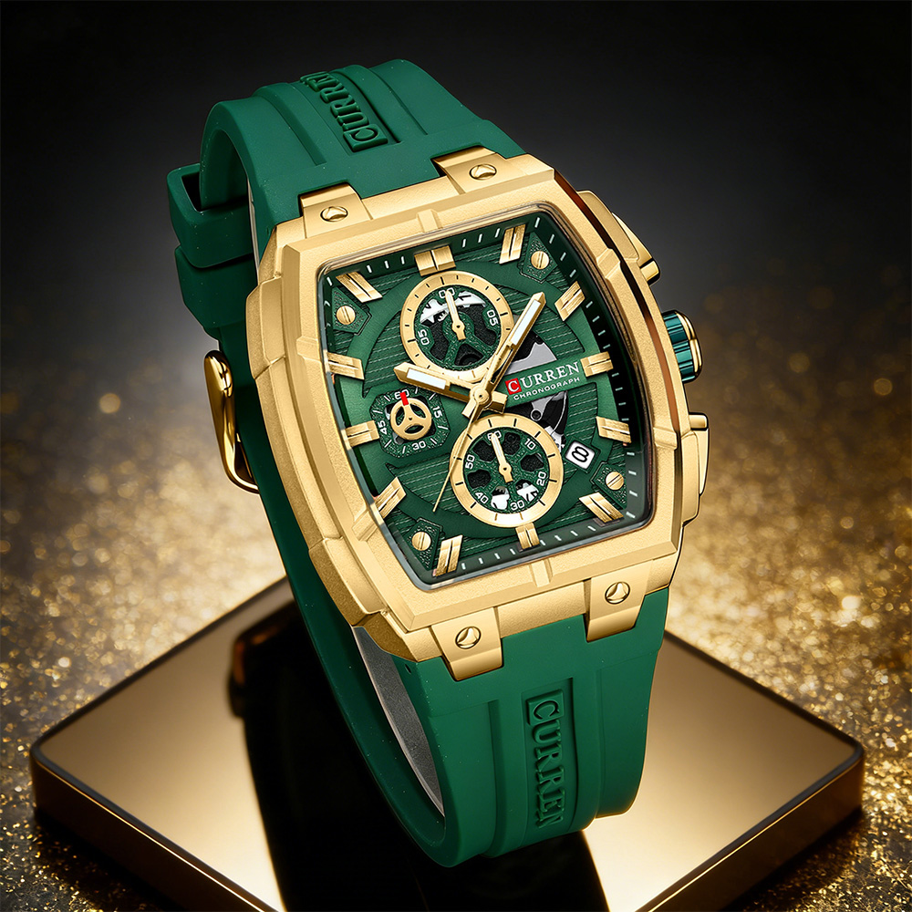 Accessories With Watch - CURREN Lüks Vintage Erkek Spor Kronograf