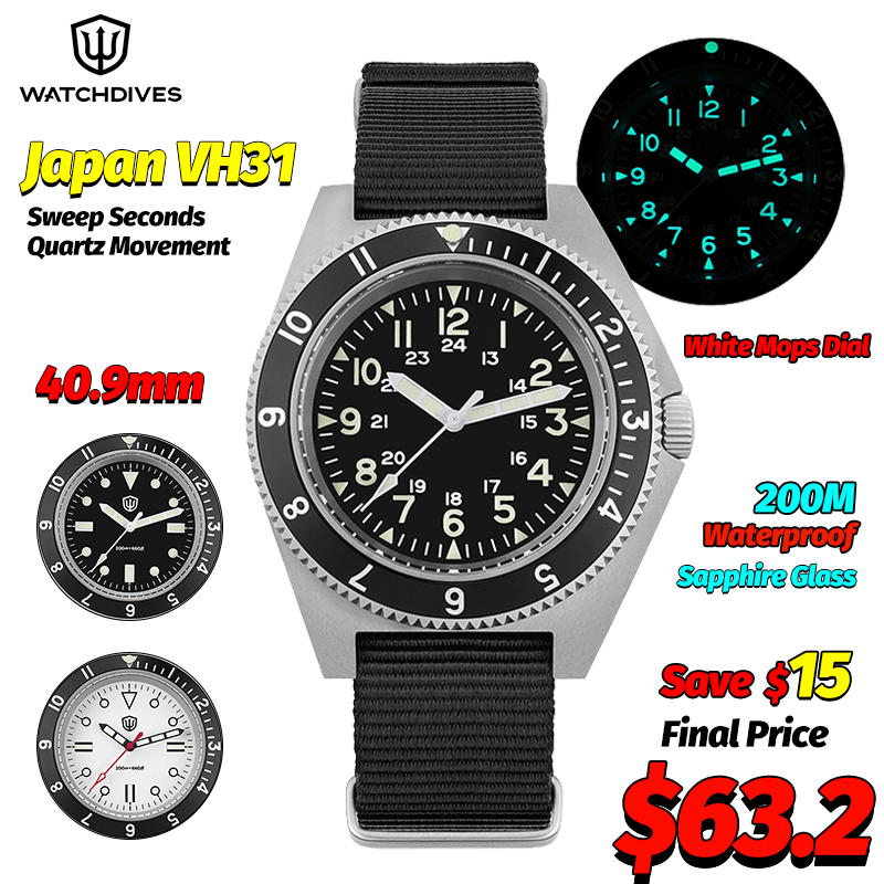 Accessories With Watch - Watchdives WD1972 Kuvars İzle Safir Aydınlık