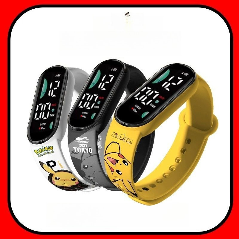 Accessories With Watch - Pokémon çizgi film desenli dijital saat
