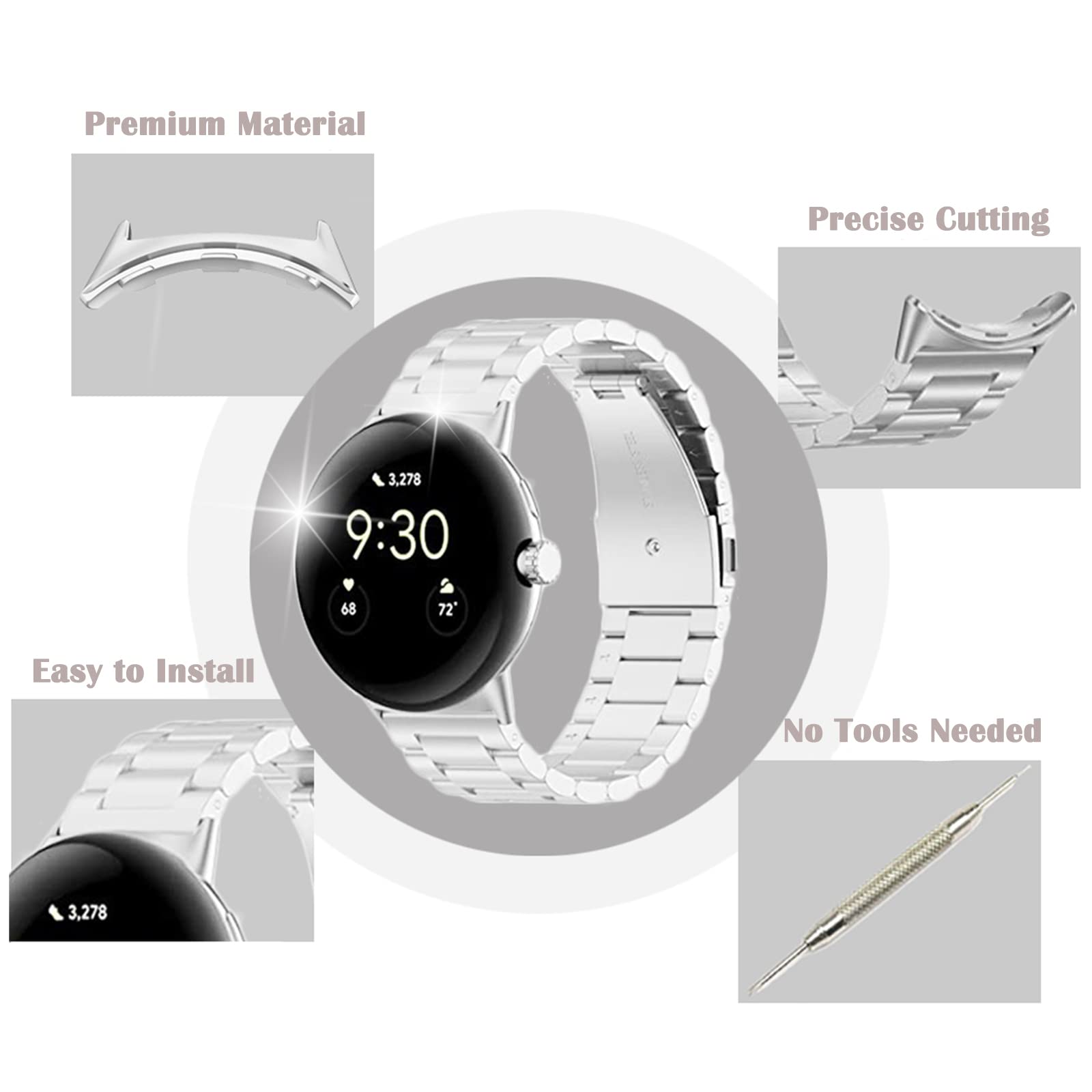 1/2 çift Metal Konektör Google - Watch Band Connector incelemesi ve fiyatı