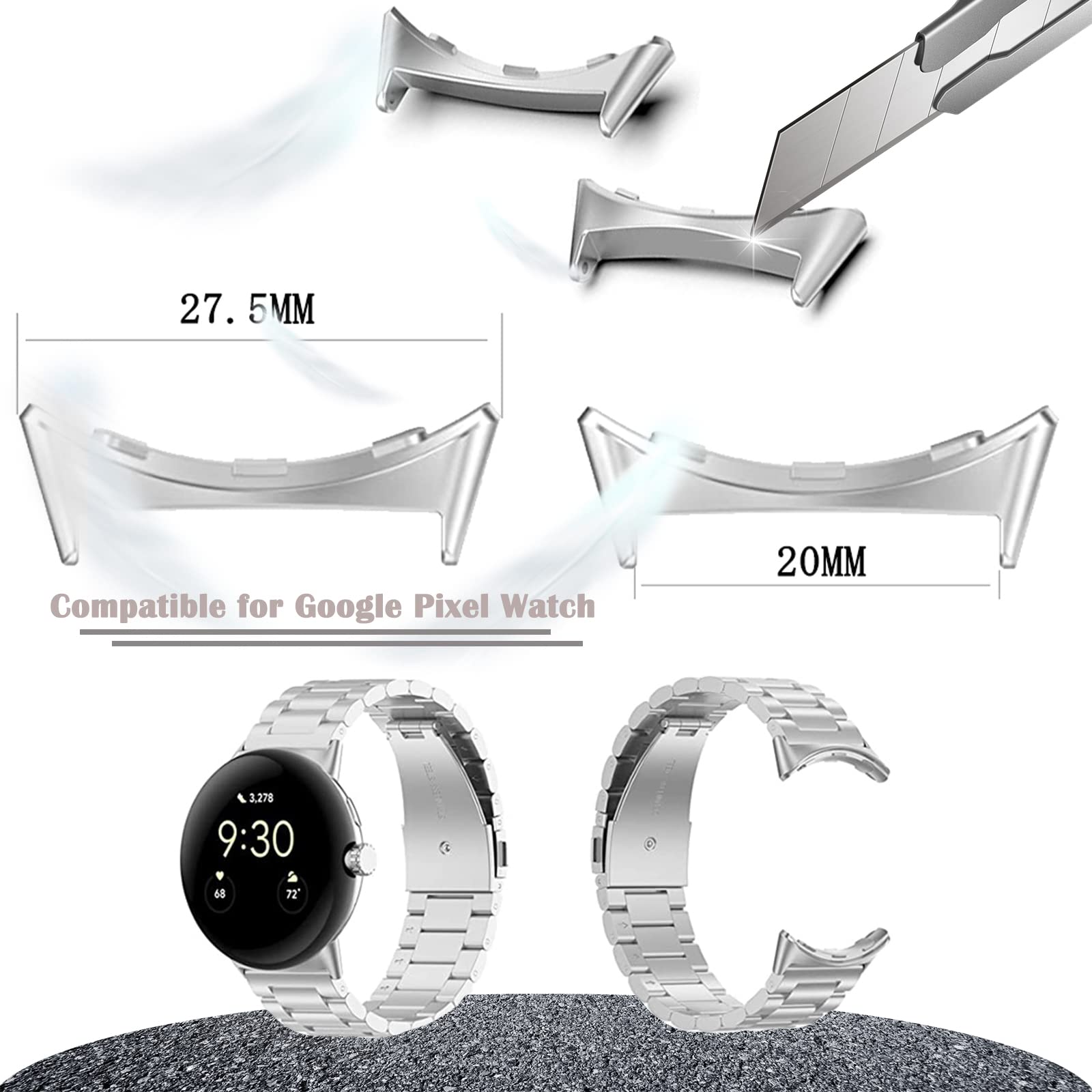 1/2 çift Metal Konektör Google - Watch Band Connector incelemesi ve fiyatı